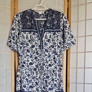 Blue & White Summer Dress, Gap, Medium